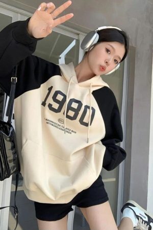 Y2K Oversized Patchwork Hoodie