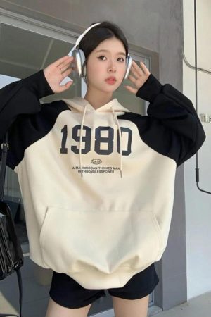 Y2K Oversized Patchwork Hoodie