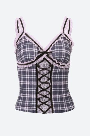 Y2K Plaid Cami Top