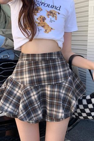 Y2K Plaid Mini Skort