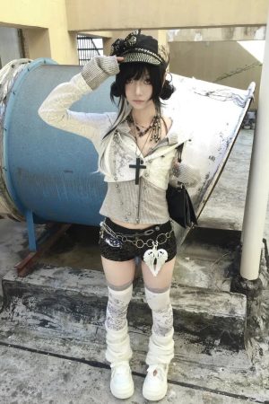 Y2K Rhinestone Layered Cardigan