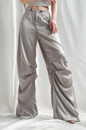 Y2K Satin Wide Leg Pants