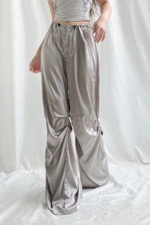 Y2K Satin Wide Leg Pants