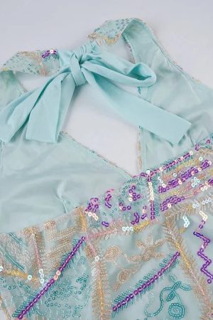 Y2K Sequined Halter Top