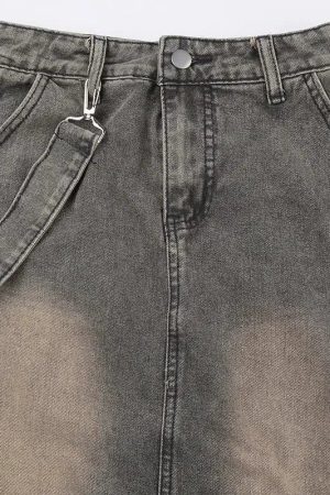 Y2K Side Strap Cargo Maxi Skirt