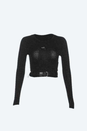 Y2K Star Belted Crop Top