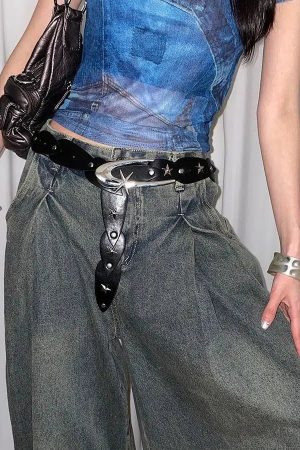 Y2K Star Buckle Belt