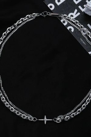 Y2K Star Double Chain Necklace