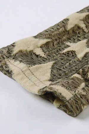 Y2K Star Embroidered Crop Top