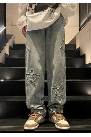 Y2K Star Embroidered Jeans