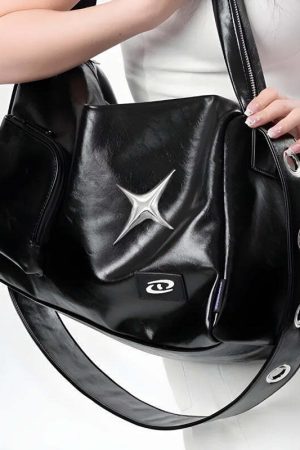 Y2K Star Faux Leather Bag