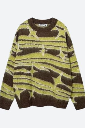 Y2K Star Fluffy Sweater