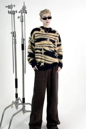 Y2K Star Fluffy Sweater