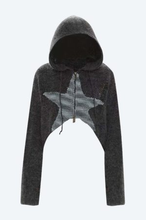 Y2K Star Hooded Cardigan