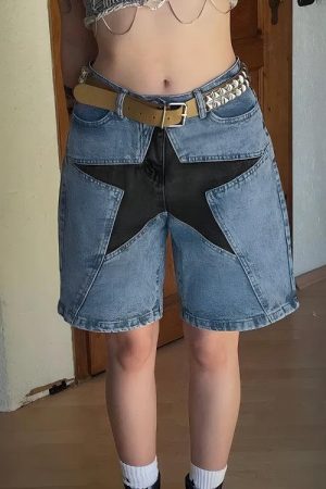 Y2K Star Jean Shorts
