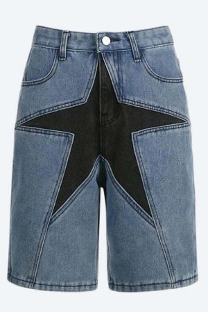 Y2K Star Jean Shorts