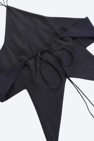 Y2k Star Lace Up Backless Top