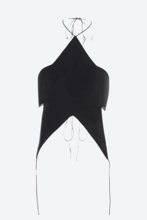 Y2k Star Lace Up Backless Top