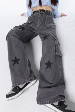 Y2K Star Printed Cargo Pants