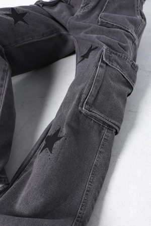 Y2K Star Printed Cargo Pants
