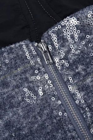 Y2K Star Sequined Crop Top