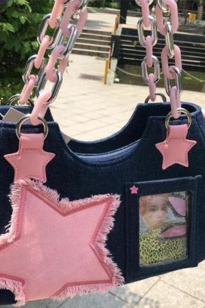 Y2k Star Transparent Denim Bag