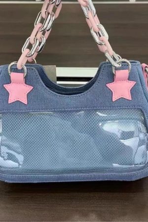 Y2k Star Transparent Denim Bag