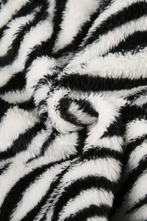 Zebra Fluffy Mini Skirt
