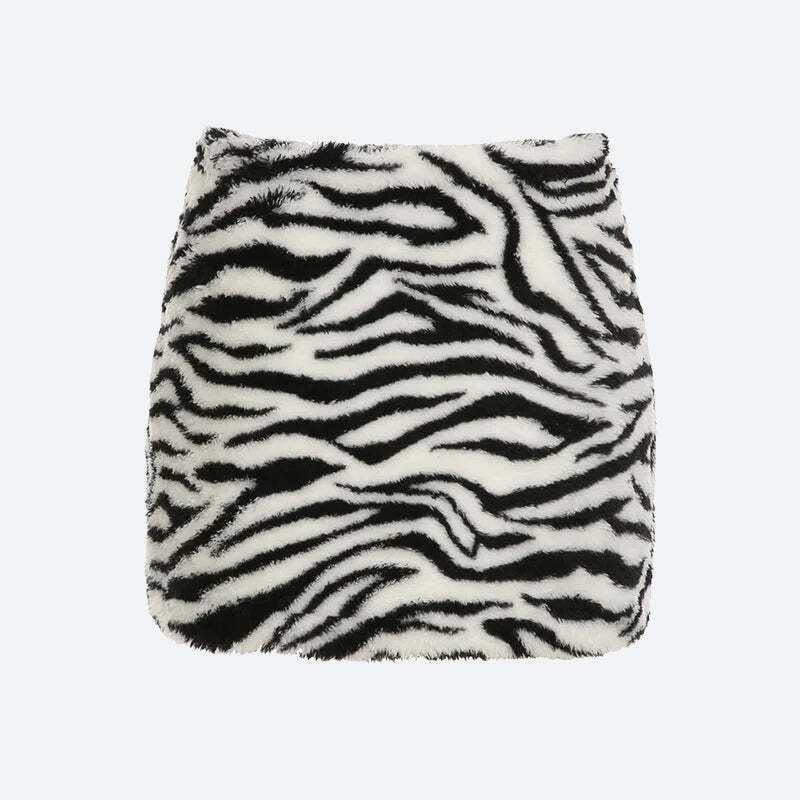 Zebra Fluffy Mini Skirt Zebra Fluffy Mini Skirt