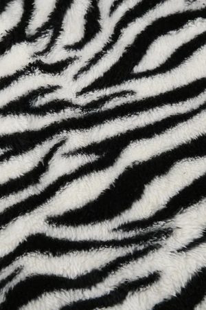 Zebra Fluffy Mini Skirt