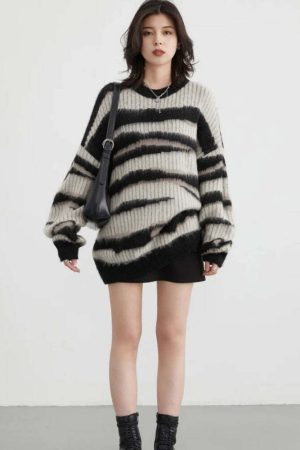 Zebra Knitted Sweater
