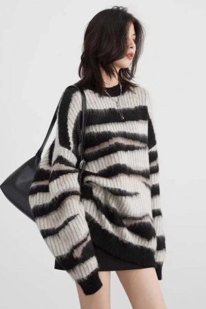 Zebra Knitted Sweater