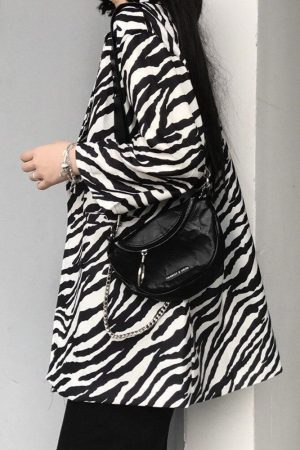 Zebra Print Long Blazer
