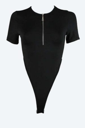 Zip Up High Leg Bodysuit