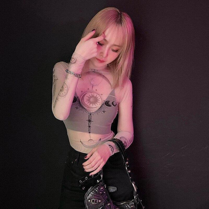 Zodiac Graphic Mesh Top Zodiac Graphic Mesh Top