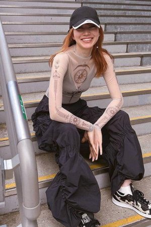 Zodiac Graphic Mesh Top