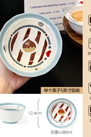Charming 5-inch Ceramic Rice Bowl for Girls, High-quality Ice - Cute Everyday Outfits