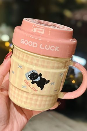 Cute Ceramic Water Cup with Lid: Perfect for Coffee Lovers and Cute Everyday Outfits
