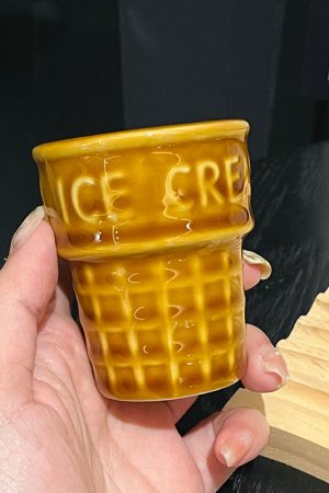 Cute Girl Heart Ceramic Ice Cream Cup - Trendy 90s Fashion Dessert Cup for Cakes