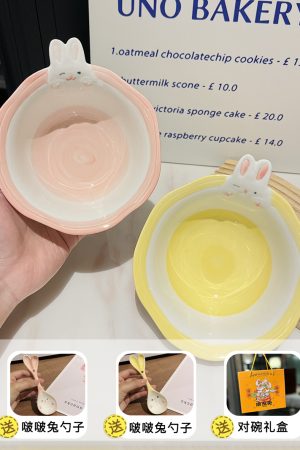 Cute Hand-painted Cartoon Unicorn Ceramic Bowl with Underglaze - Party Animal Costume