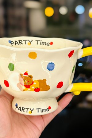 Cute Heart Ceramic Water Cup - Perfect for Your Brunch Outfit and Breakfast Mug Needs