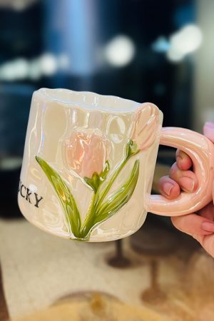 High-quality Tulip Ceramic Coffee Mug - Ideal for Her Birthday Outfit Gift