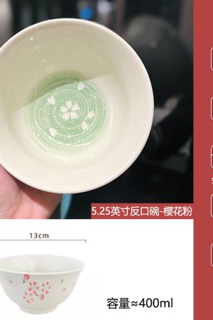 Japanese-style Underglaze Ceramic Rice Bowl, 5-inch Aesthetic Dinin - Apres Ski Style