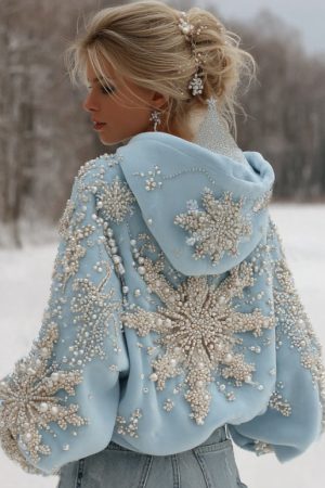 Stylish Printed Womens Pullover Hoodie