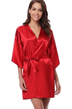 RB032 New Silk Kimono Robe Bathrobe Women Silk Bridesmaid Robes Sexy Navy Blue Robes Satin Robe Ladies Dressing Gowns