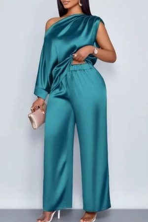 Fashion Casual Women's Satin Suit