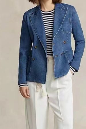 Tibetan Blue Denim Jacket For Spring And Summer