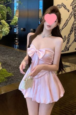 New Temperament Satin Strapless Dress Women