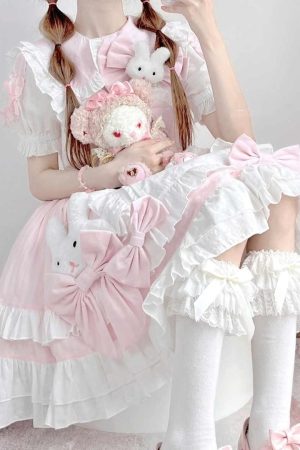 Cute Suspender Skirt Outfit Lolita Dresses Women