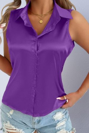 Women's Solid Color Casual Color Satin Face Ding Shirt